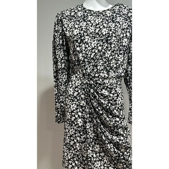 Isabel Marant Black and White Dulce Floral Long Sleeve Mini Dress Size Medium (4 - Picture 5 of 11